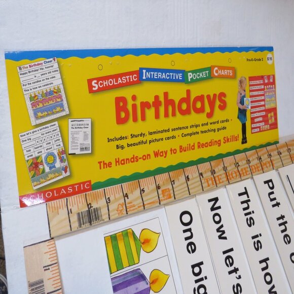 Birthday POCKET CHART complete set LAMINATED Scholastic - Picture 5 of 13